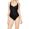 Gottex Square Neck One Piece Swimsuit In Lattice Black In Multi