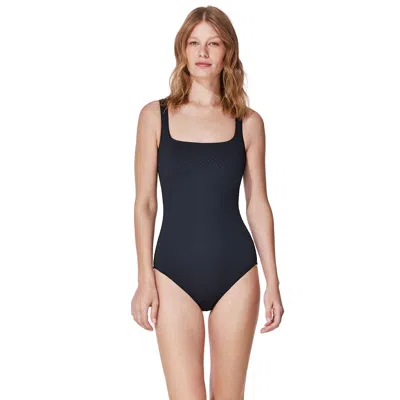 Gottex St. Tropez Square Neck Textured One Piece In Black