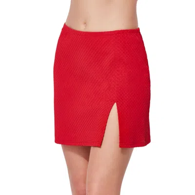 Gottex St. Tropez Textured Pull-on Skirt Cover-up In Red