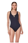 Gottex St. Tropez U Wire Textured One Piece In Black
