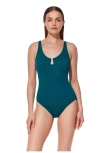 Gottex St. Tropez U Wire Textured One Piece In Blue