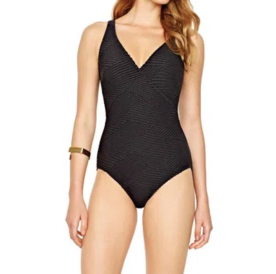 Gottex Surplice High Back One Piece Swimsuit In Got Essence Black