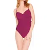 Gottex Surplice One Piece Swimsuit In Ezebel Wine In Brown