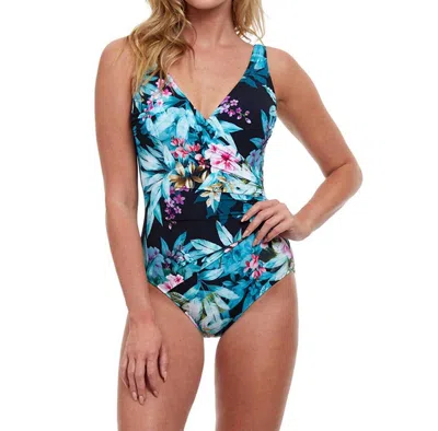 Gottex Surplice One Piece Swimsuit In Got Dusk Bloom In Multi