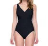 GOTTEX SURPLICE ONE PIECE SWIMSUIT IN LATTICE BLACK