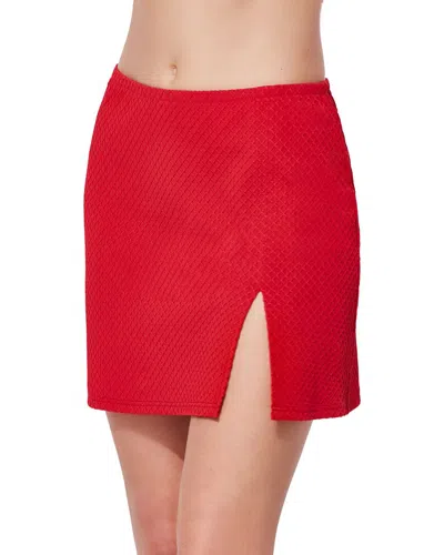 Gottex St. Tropez Textured Pull-on Skirt Cover-up In Red