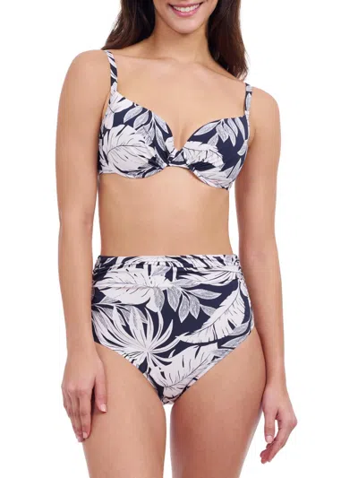 Gottex Swimwear Women's Malaya Floral Bikini Top In Navy White