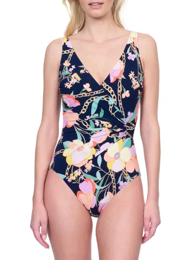 Gottex Swimwear Women's Memories Of Capri Ruched One-piece Swimsuit In Multi
