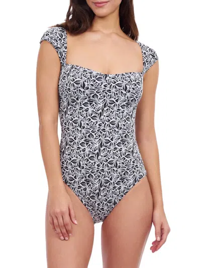 Gottex Swimwear Women's Plumeria Floral Cap-sleeve One-piece Swimsuit In Multi