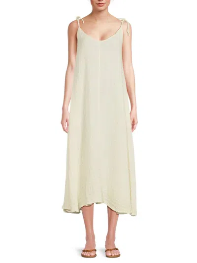 Gottex Swimwear Women's Solid Cotton Cover-up Midi-dress In White