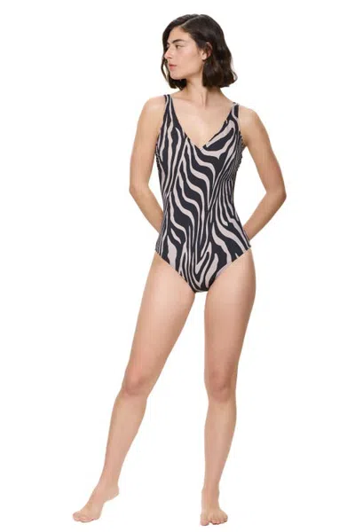Gottex Tanzania V-neck One Piece Swimsuit In Multi