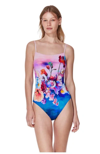 Gottex The Sea Underwire Square Neck One Piece In Multi