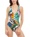 Gottex Tribal Art Surplice One Piece Swimsuit In Multi