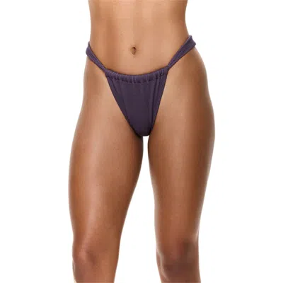 Gottex Tubular High Leg Low Rise Bikini Bottom In Purple