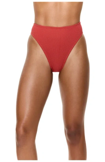Gottex Tubular High Waist Bikini Bottom In Red