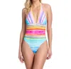 Gottex V-neck Halter One Piece Swimsuit In Got Piruleta In Multi