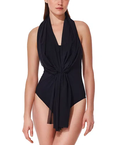 Gottex V Neck One Piece Swimsuit In Black