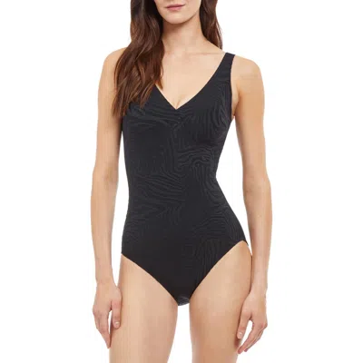 Gottex V-neck One-piece Swimsuit In Black