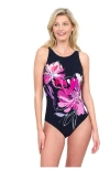 Gottex Water Lily High Neck One Piece Mastectomy Swimsuit In Black