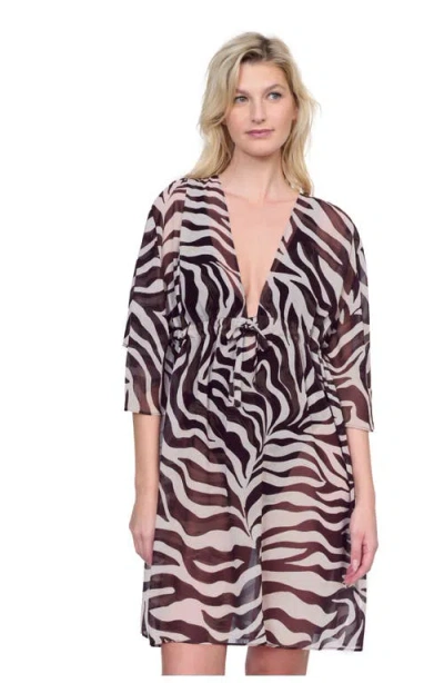 Gottex Wildest Dream V Neck Beach Dress In Brown Multi