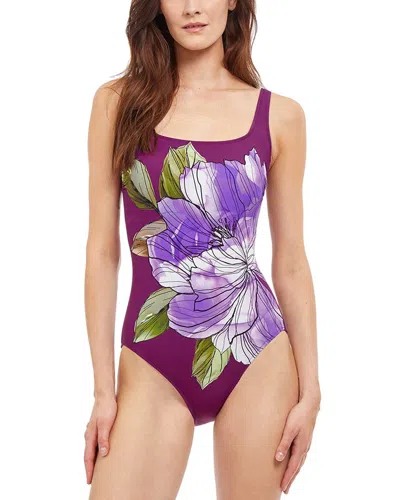 Gottex Wildflower Square Neck One Piece Swimsuit In Multi