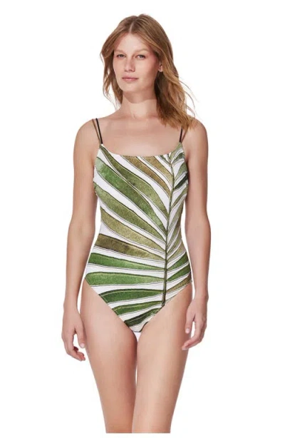Gottex Willow Square Neck One Piece In Green