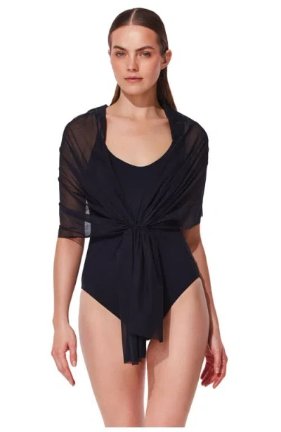 Gottex Yuri Flower Multi-way Mesh One Piece In Blue