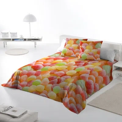 Gouchee Home Candy Land Reversible Duvet Cover Set In Red,orange