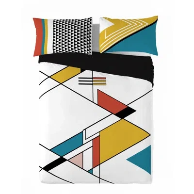 Gouchee Home Cenit 3pcs Duvet Cover Set (90"wx92"l) In Black;red;yellow;teal