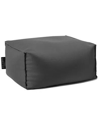 Gouchee Home Chamonix Outdoor/indoor Ottoman Pouf In Charcoal