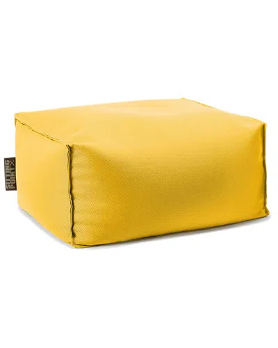 Gouchee Home Chamonix Outdoor/indoor Ottoman Pouf In Yellow