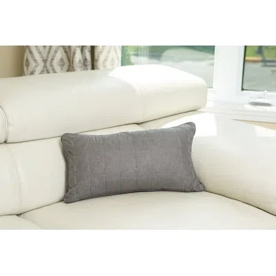 Gouchee Home Cotton Lumbar Pillow In Gray