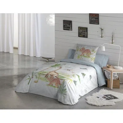 Gouchee Home Dinosaur Twin 2pcs Duvet Cover Set (66"wx86"l) In Blue;green;tan