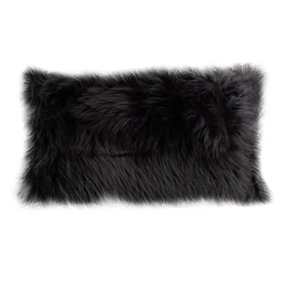 Gouchee Home Edinburgh Faux Fur Pillow Cover & Insert In Dark Gray