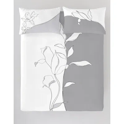 Gouchee Home Lasni Blanco 3pcs Duvet Cover Set (90"wx92"l) In Gray