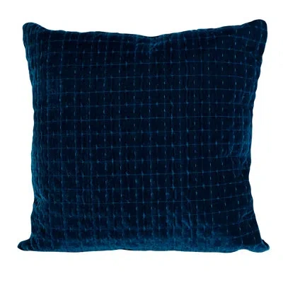 Gouchee Home Layla Quilted Velvet Cushion 18x18 In Teal