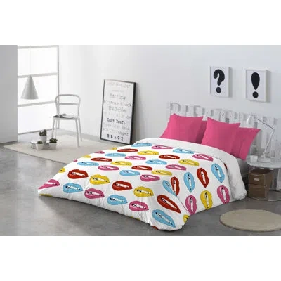 Gouchee Home Lips Queen 3pc Duvet Cover Set In Pink