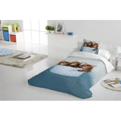 Gouchee Home Maine Coon Cats Reversible Duvet Cover Set In Blue,brown