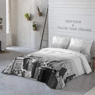 Gouchee Home Nyc 3 Piece Reversible Duvet Cover Set In Gray,black