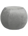 Gouchee Home Plump Silver Velvet Pouf In Silver