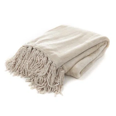 Gouchee Home Plush Throw In White