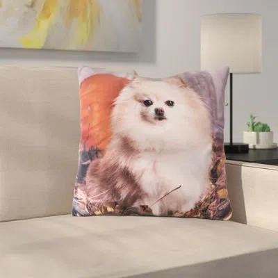 Gouchee Home Pomeranian Cotton Throw Pillow In Orange