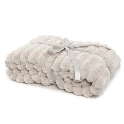Gouchee Home Raya Throw Blanket In Beige Striped