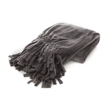 Gouchee Home Rio Polyester Blanket Or Throw In Charcoal