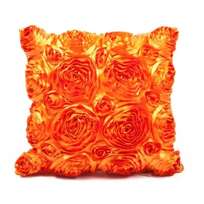 Gouchee Home Rose Square Pillow Cover & Insert In Orange