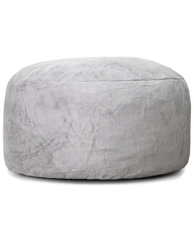 Gouchee Home Simcoe 4ft. Faux Rabbit Fur Foam Bean Bag Chair In Grey