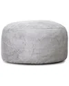 Gouchee Home Simcoe 4ft. Faux Rabbit Fur Foam Bean Bag Chair In Grey