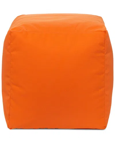 Gouchee Home Soleil Cube Outdoor/indoor Ottoman Pouf In Orange
