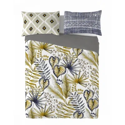 Gouchee Home Tel Aviv Queen 3pcs Duvet Cover Set (90"wx92"l) In Navy,yellow,gold,white,gray,beige,tan