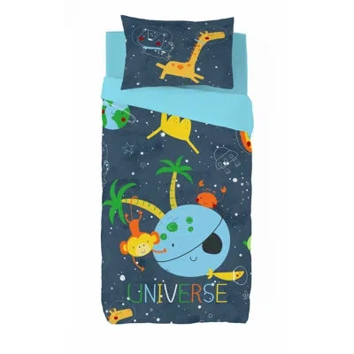 Gouchee Home Universe Twin 2pcs Duvet Cover Set (66"wx86"l) In Navy,blue,orange,yellow,red,green,white